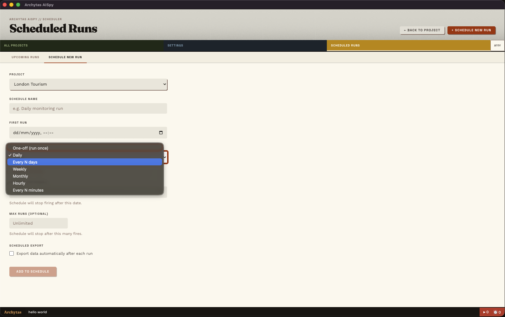 Automatic Scheduled Exports